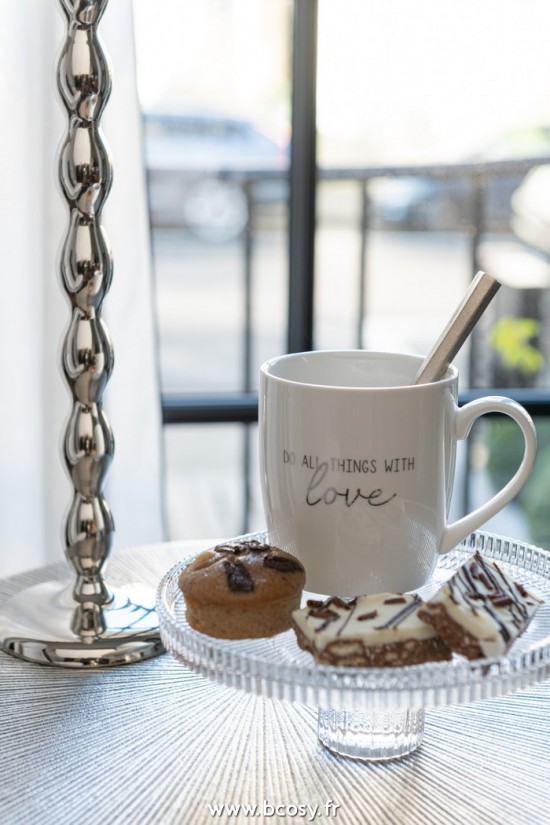 Jolipa J Line Jline Mug Amour Ceramique Argent Assortiment De 3