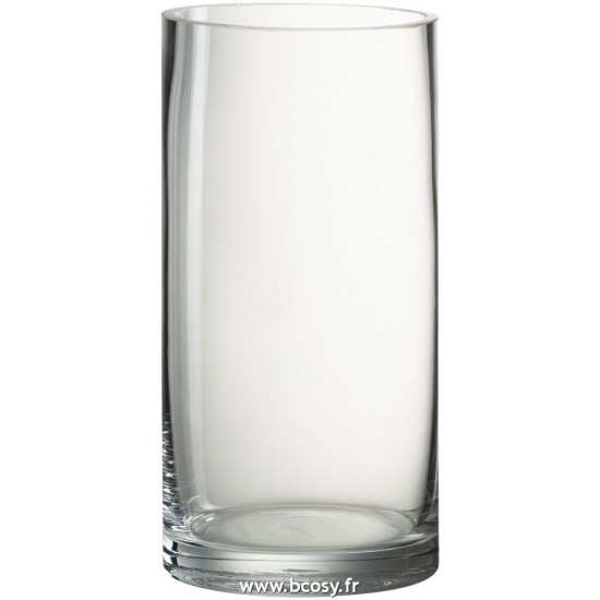 J Line Vase Cylindrique Verre Transparent Small L10xB10xH20 cm JLine 28860 by Jolipa 28860.