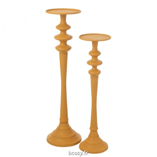 Jolipa Photophore Haut Aluminium Ocre Large.