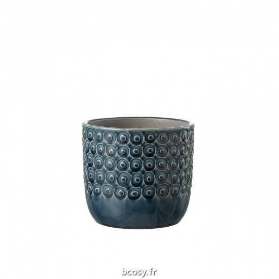 J Line Cachepot Boule Ceramique Bleu Medium L15xB15xH13 cm JLine 34237 by Jolipa 34237.