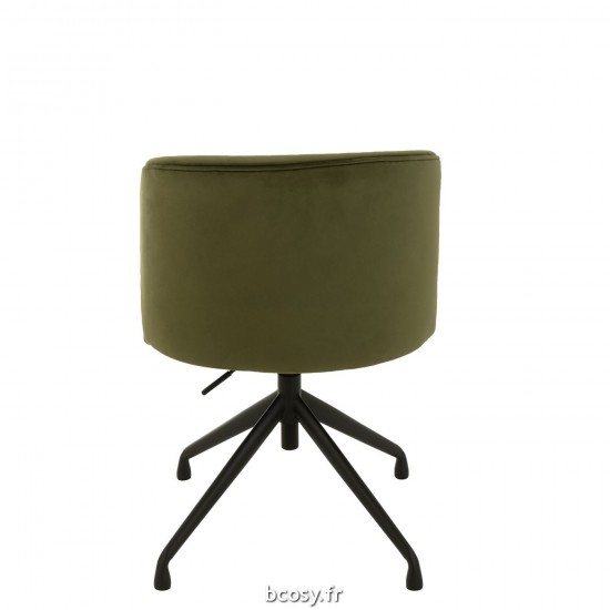 Jolipa Chaise Turn Up Down Velours Vert Fonce.