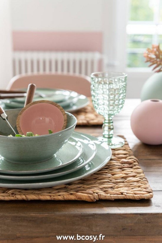 Jolipa Jline Verre À Pied Motif Relief Verre Vert Large