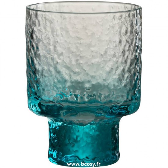 J Line Verre A Liqueur Irregulier Verre Bleu 10H Jline 3743 by Jolipa 3743 Assortiment de 6 pcs