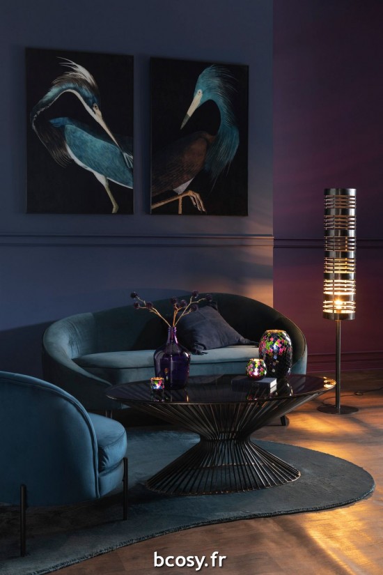 Jolipa Tapis Organique Polyester Bleu Fonce.