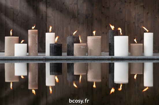 Jolipa Bougie Exterieure Pilier Paraffine Blanc Small 70Heures.