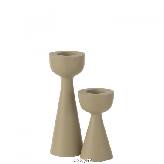 J-Line J Line chandeliers candélabres Jolipa Bougeoir Cone Aluminum Ivoire Large.