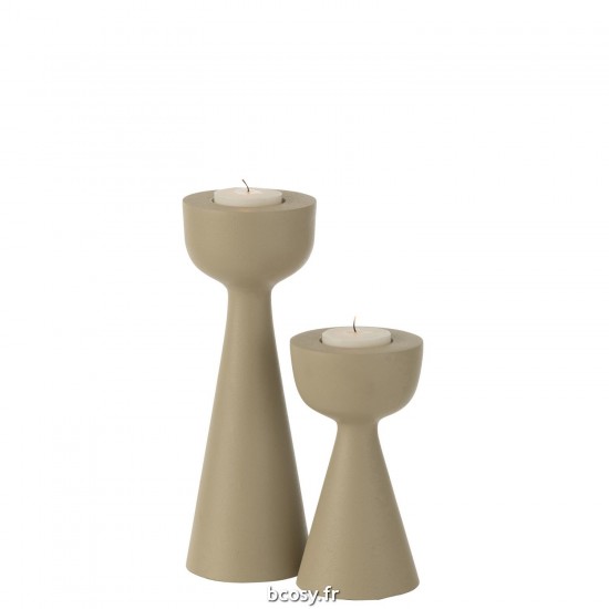 Jolipa Bougeoir Cone Aluminum Ivoire Large.