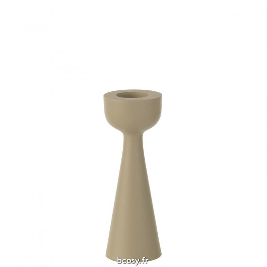 J Line Bougeoir Cone Aluminum Ivoire Large JLine 40776 by Jolipa 40776.