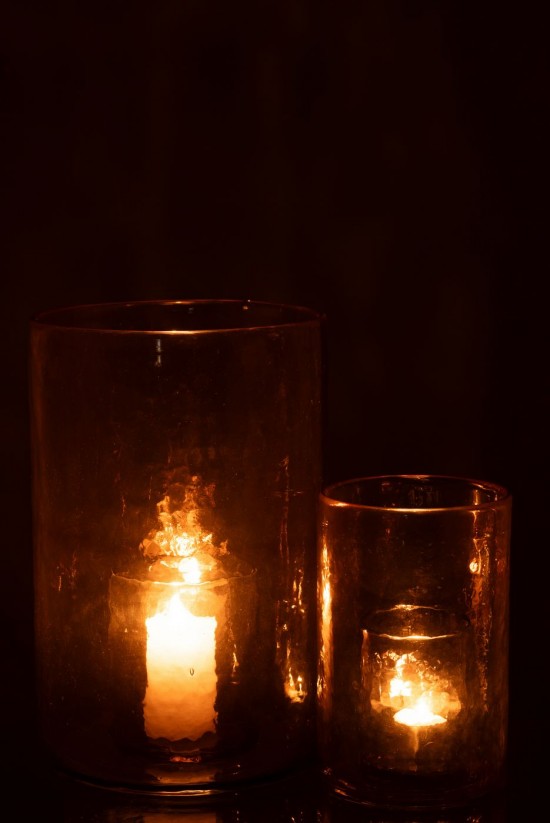 J-Line J Line lanternes photophores Phosphore Double Verre Jaune Large.