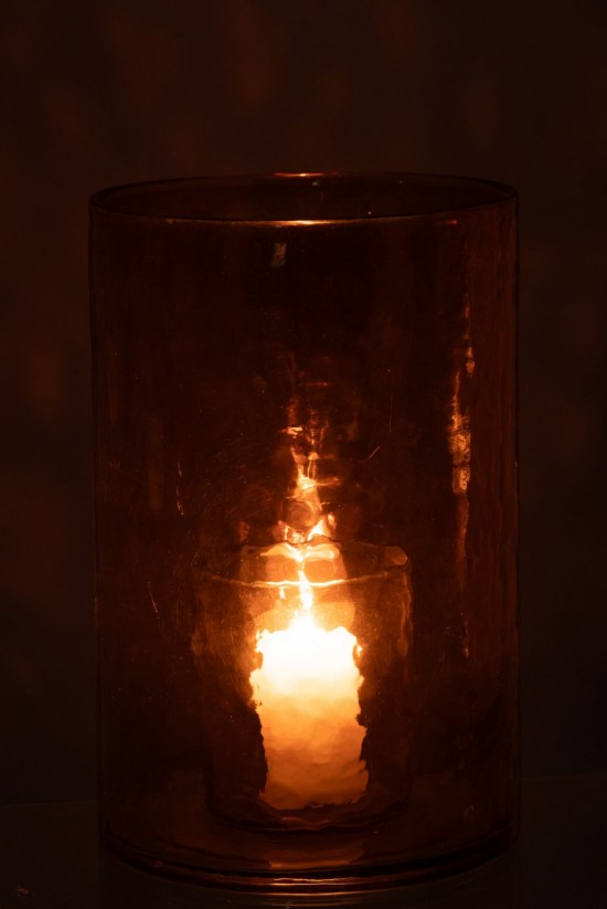 J-Line J Line lanternes photophores Jolipa Phosphore Double Verre Ocre Large.