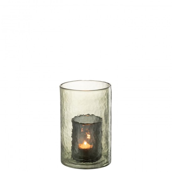 J Line Photophore Double Verre Vert Small JLine 45053 by Jolipa 45053.