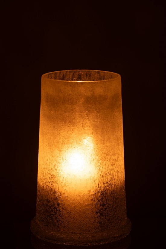 J-Line J Line lanternes photophores Jolipa Phosphore Sucre Verre Blanc Large.