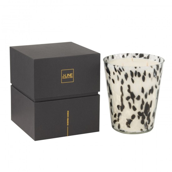 J Line Bougie Parfumee Noa Noir Blanc Large 95Heures JLine 45150 by Jolipa 45150.