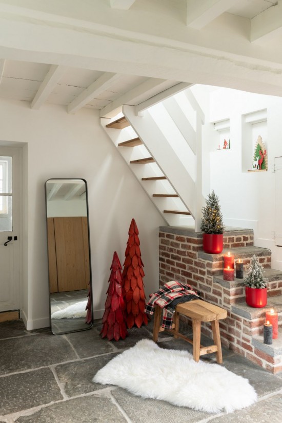 Jolipa Sapin Noël Pieces Bois Rouge Medium.