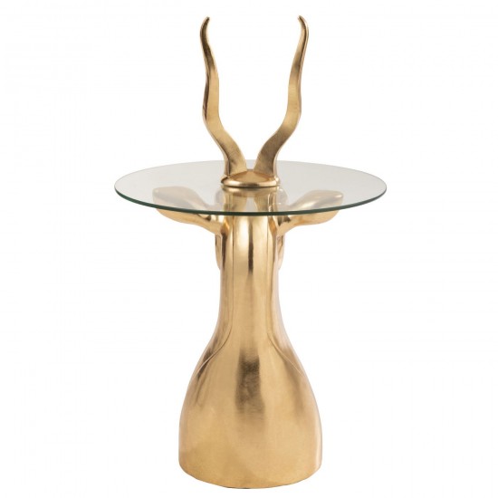 Jolipa Table Gigogne Antilope Resine Verre Or.
