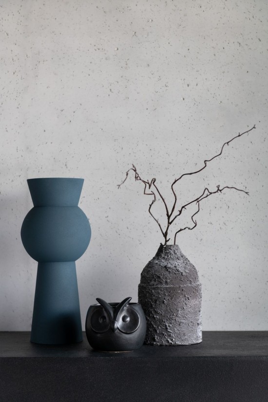 Jolipa Cachepot Hibou Noir Porcelaine Small.