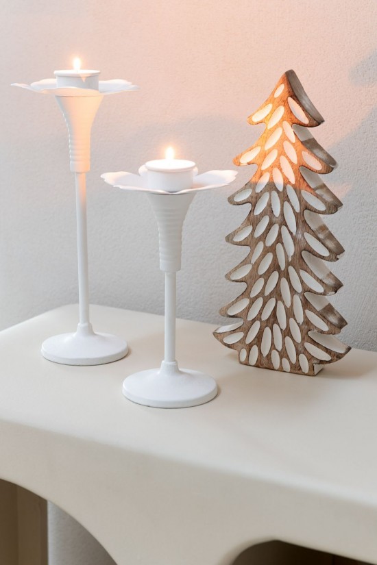 Jolipa Arbre Sculpte Bois De Manguier Blanc Naturel Large.