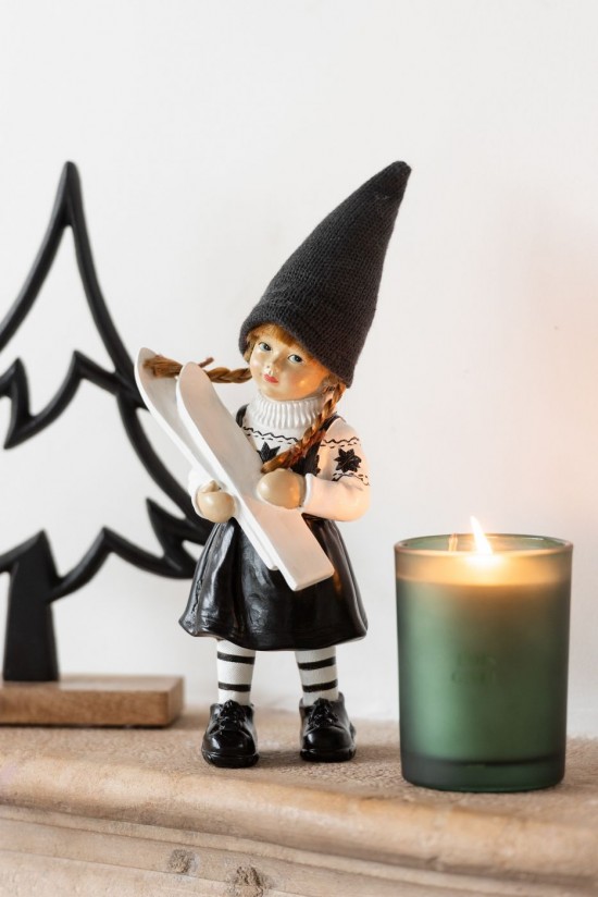 Jolipa Sapin Sur Pied Aluminium Bois Noir Large.