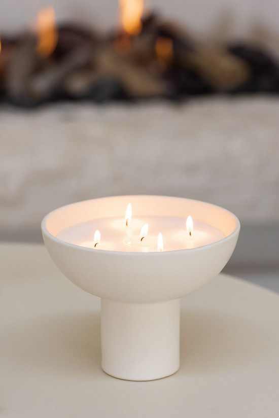 Jolipa Bougie Parfumee Ceramique Tasse Blanc Small 9H.