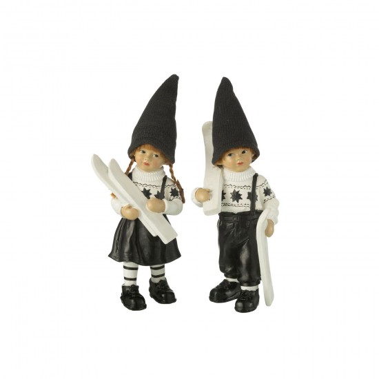 J Line Enfants Ski Resin Noir Blanc Large JLine 45620 by Jolipa 45620 Assortiment de 2 pcs.