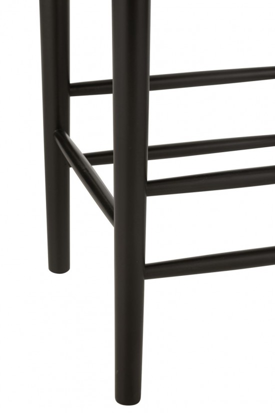 J-Line J Line chaises tabourets de bar Jolipa Chaise De Bar Orient Bois De Hetre Corde Noir.