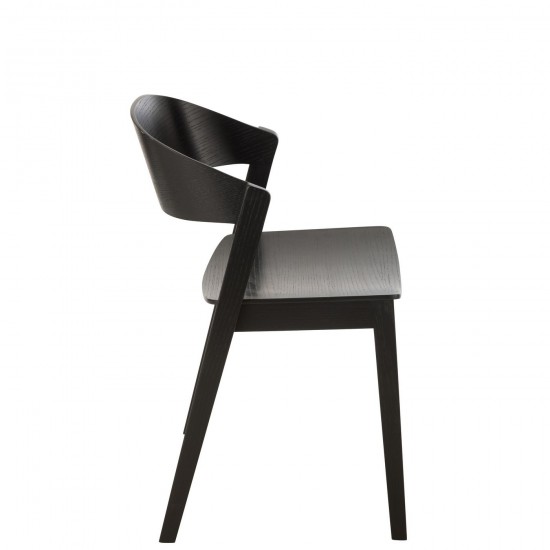 J-Line J Line chaises de repas Jolipa Chaise Laga Bois De Chene Contreplaque Noir.