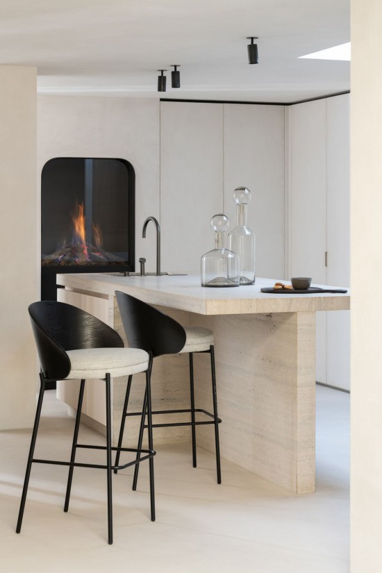 J-Line Sedia Da Bar Lone Legno Compensato/Metallo Nero/Grigio.