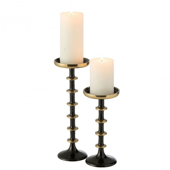 Jolipa Photophore Boule Metal Noir Or Larg.