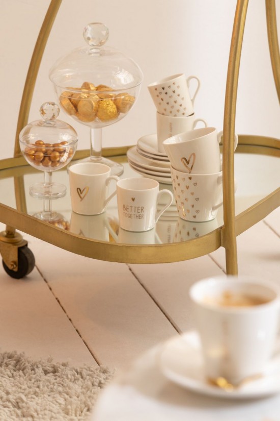 J Line Desserte Triangle Metal Miroir Or JLine 45845 by Jolipa 45845.