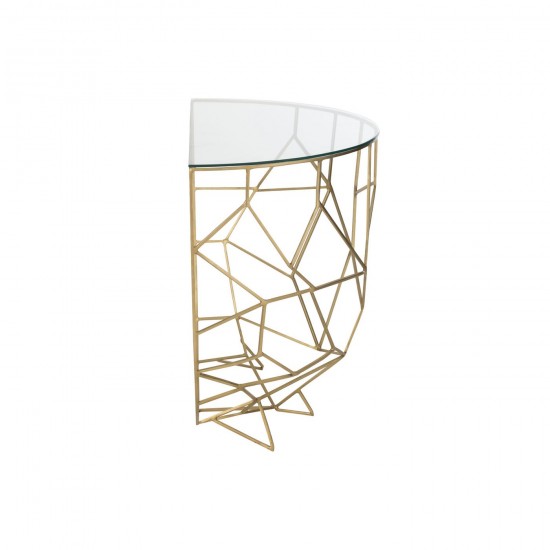 J-Line J Line tables de drapier murales Jolipa Console Moza Metal Verre Or.