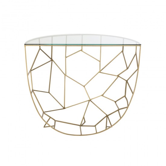 Jolipa Console Moza Metal Verre Or.