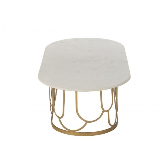 J-Line J Line tables de salon basse Jolipa Table Basse Moza Metal Marbre Or.