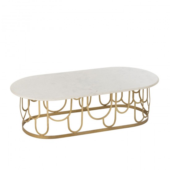 J Line Table Basse Moza Metal Marbre Or JLine 45854 by Jolipa 45854.