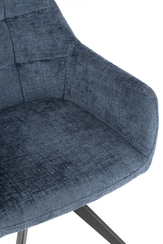 J-Line J Line chaises de repas Chaise Louna Acier Acrylique Bleu.