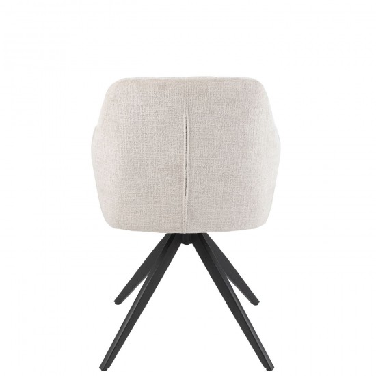 Jolipa Chaise Louna Acier Acrylique Ivoire.