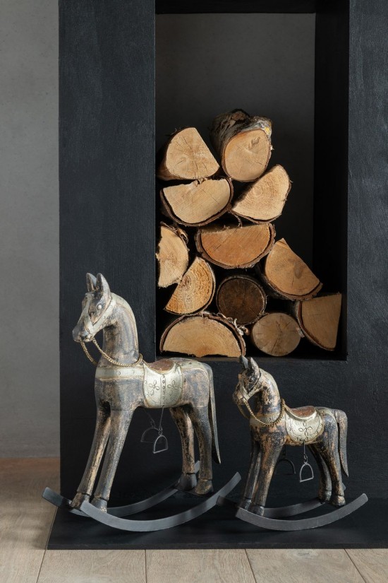 Jolipa Cheval A Bascule Bois De Manguier Metal Mix Large.