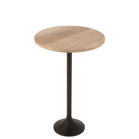 Jolipa Table Bar Metal Bois De Manguier Naturel Noir.