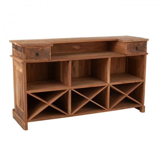 Jolipa Bar 2 Cassetti Legno Riciclato Naturale.