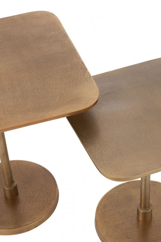 Jolipa Set De 2 Tables Aluminium Or.