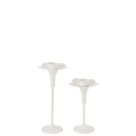 J Line Set De 2 Porte Bougie Oldies Metal Blanc JLine 45973 by Jolipa 45973.
