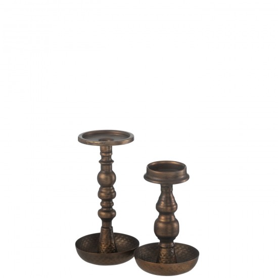 J-Line J Line chandeliers candélabres Jolipa Porte Bougie Jere Metal Marron.