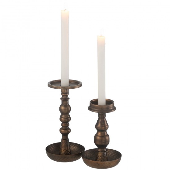 Jolipa Porte Bougie Jere Metal Marron.