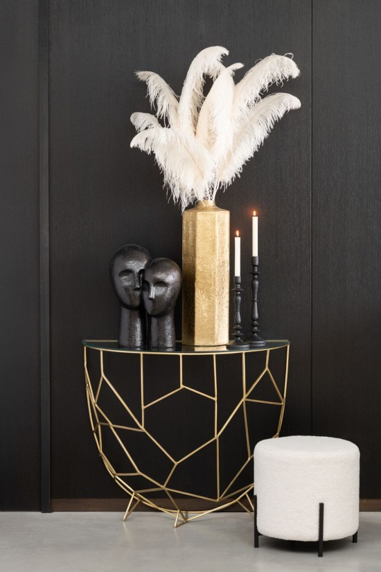 J-Line J Line tabourets ronds Tabouret Mouton Tissu Mousse Blanc.