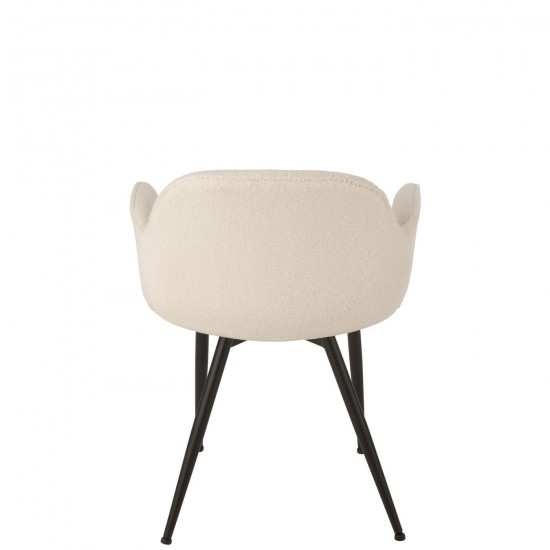 Jolipa Chaise Tissu Metal Blanc.