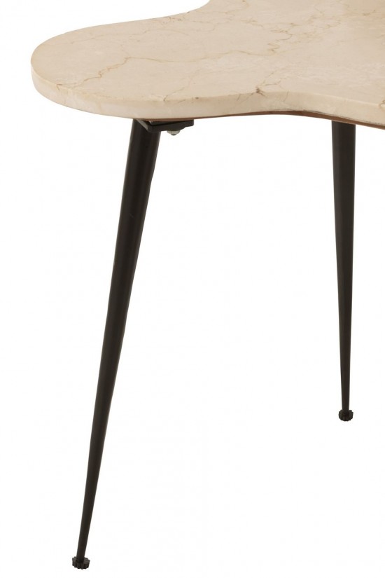 J-Line J Line tables d appoint bouts de canapé Jolipa Set 3 Table Gigogne Abeille Marbre Metal Blanc Noir.