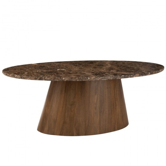 J Line Table A Manger Ovale Marbre Bois De Manguier Marron JLine 45997 by Jolipa 45997.
