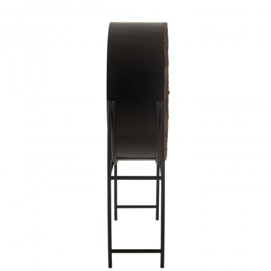 J-Line J Line armoires bar meubles Jolipa Armoire Bar Shanil Bois Recycle Mdf Marron Noir.