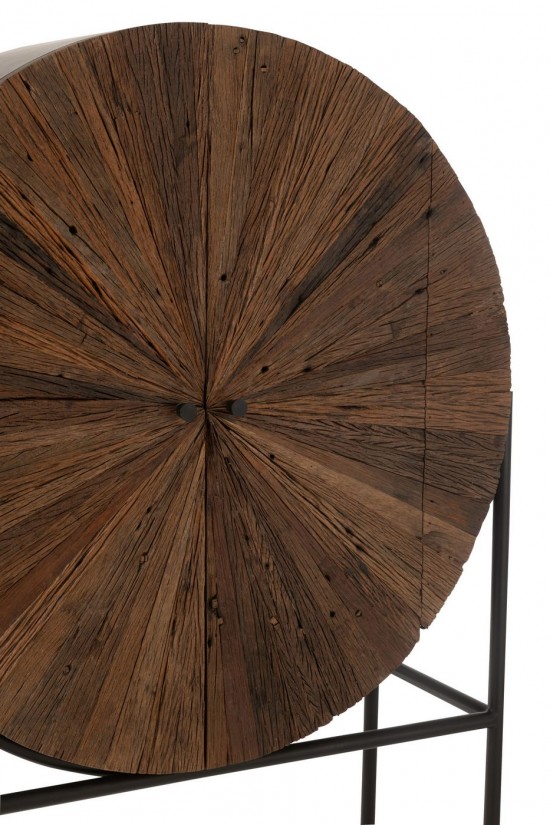 J-Line J Line armoires bar meubles Armoire Bar Shanil Bois Recycle Mdf Marron Noir.