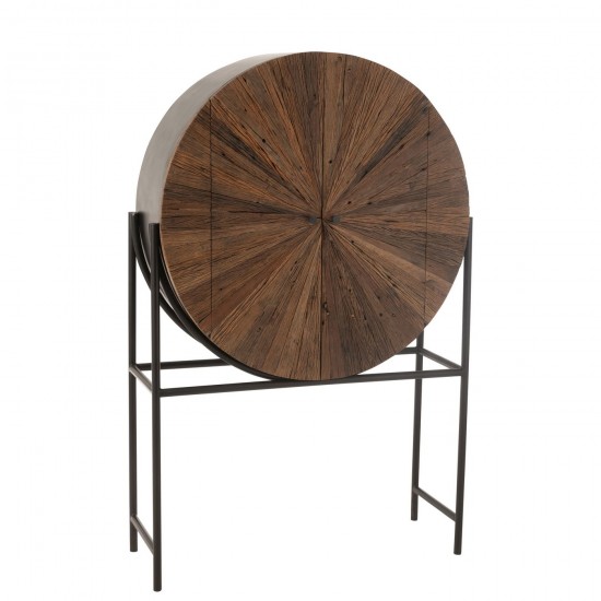 J Line Armoire Bar Shanil Bois Recycle Mdf Marron Noir JLine 45998 by Jolipa 45998.