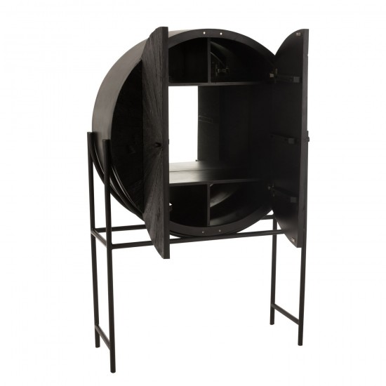 J Line Armoire Bar Shanil Bois Recycle Mdf Noir JLine 46007 by Jolipa 46007.